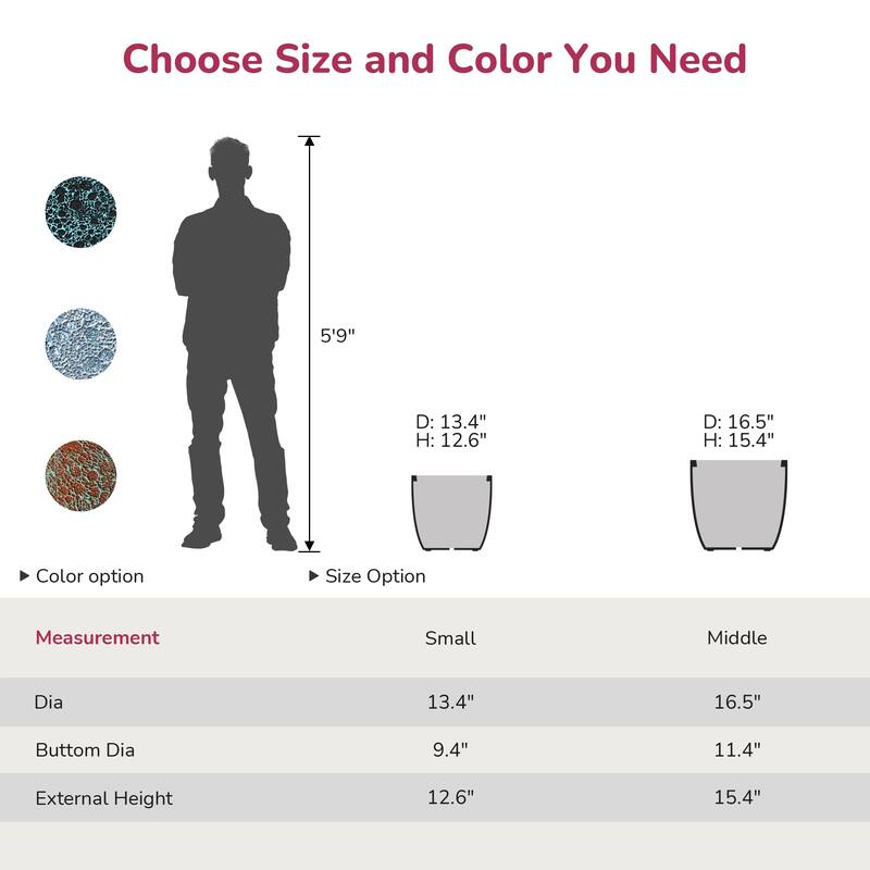 Upgraded Interior Concrete Round Planter with Drainage Holes