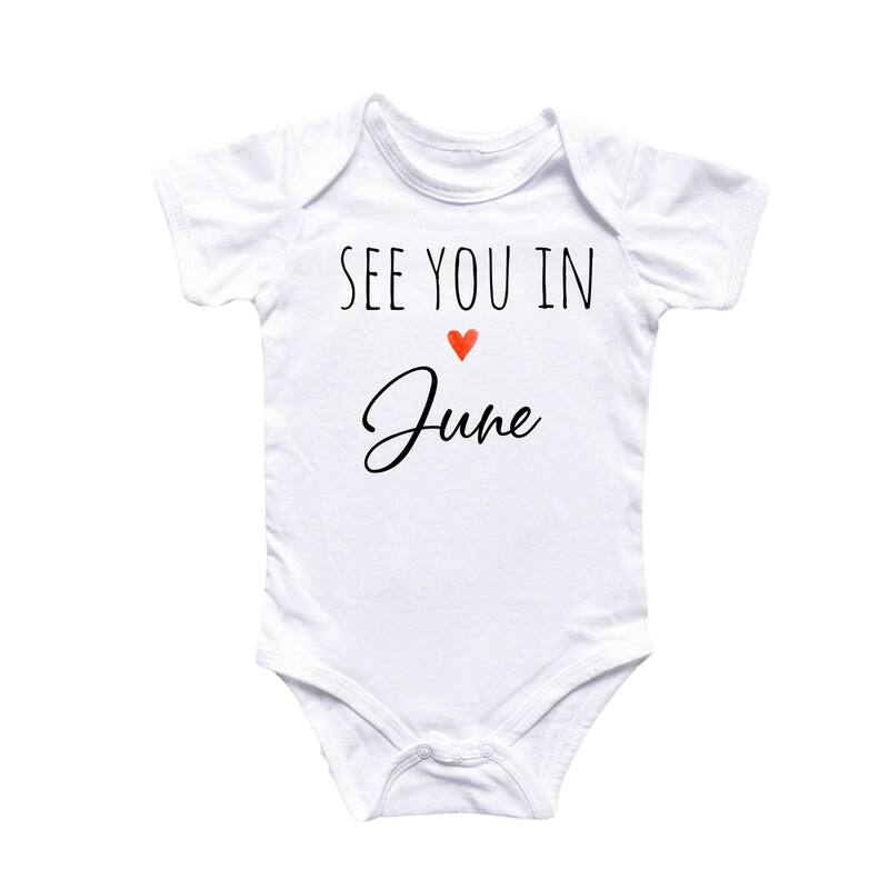 June Baby Announcement - Baby Boy Girl Clothes Infant Bodysuit Funny Cute Newborn - Blue - 0-3M