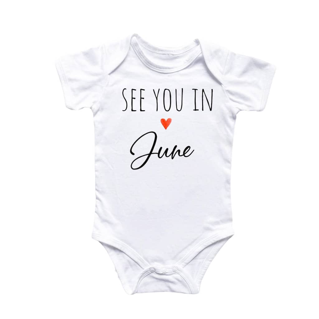 June Baby Announcement - Baby Boy Girl Clothes Infant Bodysuit Funny Cute Newborn