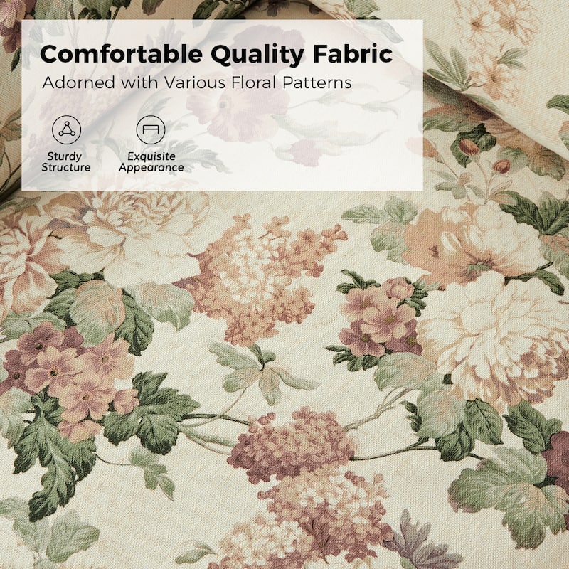 Alois Floral Slipcover Swivel Accent Chair with Removable Cushion by HULALA HOME