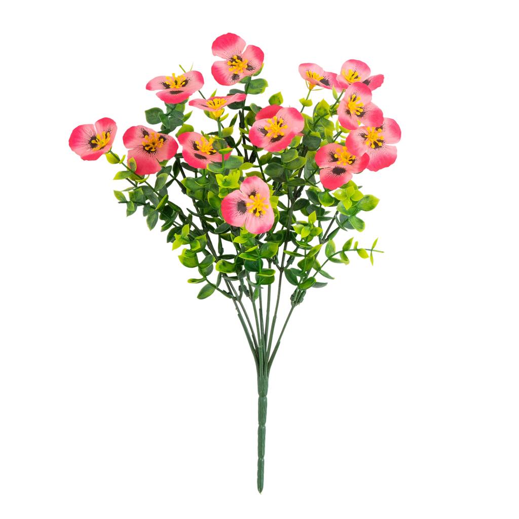 13-in UV Resistant Artificial Pansy Bush (Indoor/Outdoor) - Set of 12