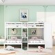 preview thumbnail 1 of 8, Full-Over-Twin-Twin Triple Bunk Bed with Shelves, Wardrobe & Mirror for 3 White