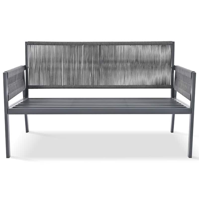 4-Piece Rooftop Patio Set with Tempered Glass Table & Deep Seating Cushions