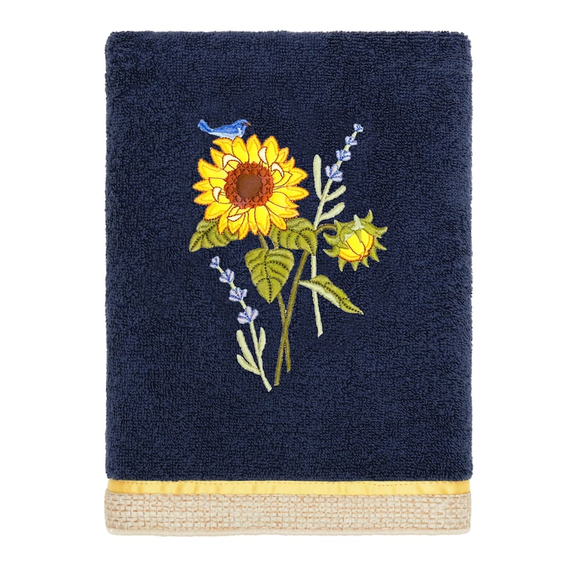 Authentic Hotel and Spa Turkish Cotton Girasol 3PC Embellished Bath and Hand Towel Set