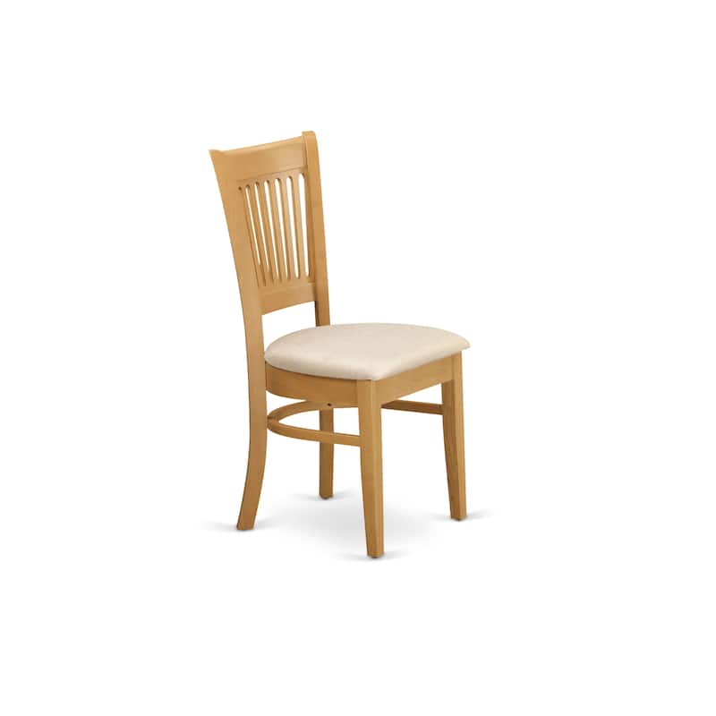 East West Furniture 5 Piece Dining Table Set- a Round Wooden Table and 4 Chairs, Oak(Seat Type Options)