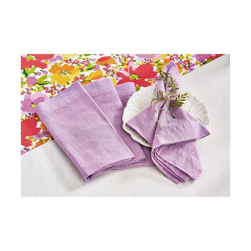 Threads Slub Cotton Machine Washable Napkin Set of 4 Lavendar - 20 x 20