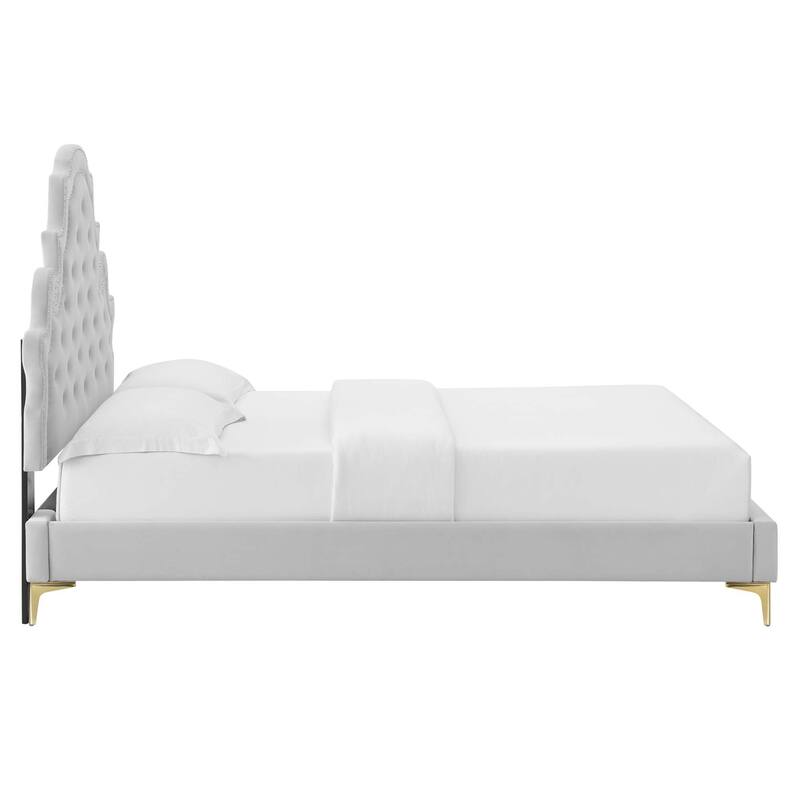 Gwyneth Tufted Performance Velvet Full Platform Bed