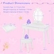 preview thumbnail 20 of 28, Kids Vanity Table Set with Lighted Mirror and Storage Drawer - 27.5” L x 13.5” W x 39” H