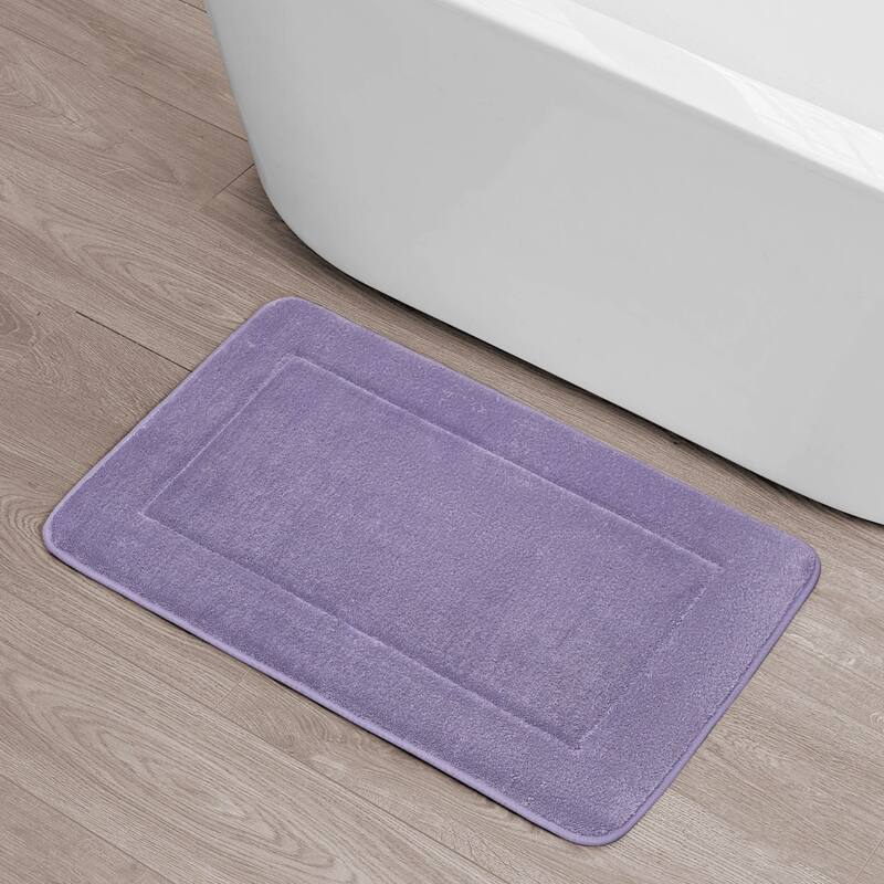 Oliver Brown Terry Memory Foam Bath Mat - 20 x 32 - Wisteria Purple