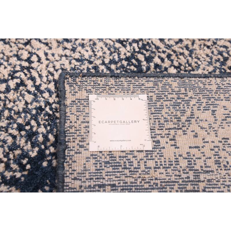ECARPETGALLERY Hand Loomed Elysian Beige, Dark Navy Rug - 7'10 x 9'11