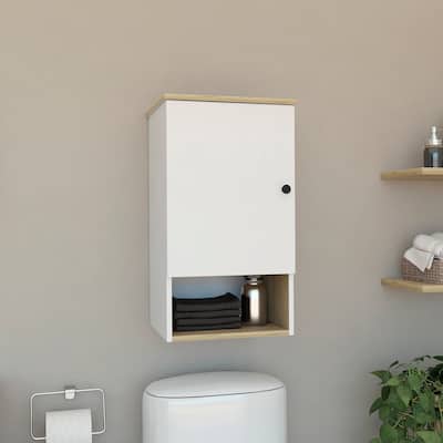 Bathroom Cabinet Over The Toilet Storage,Two Internal Shelves,Single Door,One Shelf