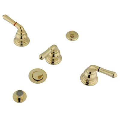 Kingston Brass Magellan Deck Mounted Bidet Faucet with Pop-Up Drain