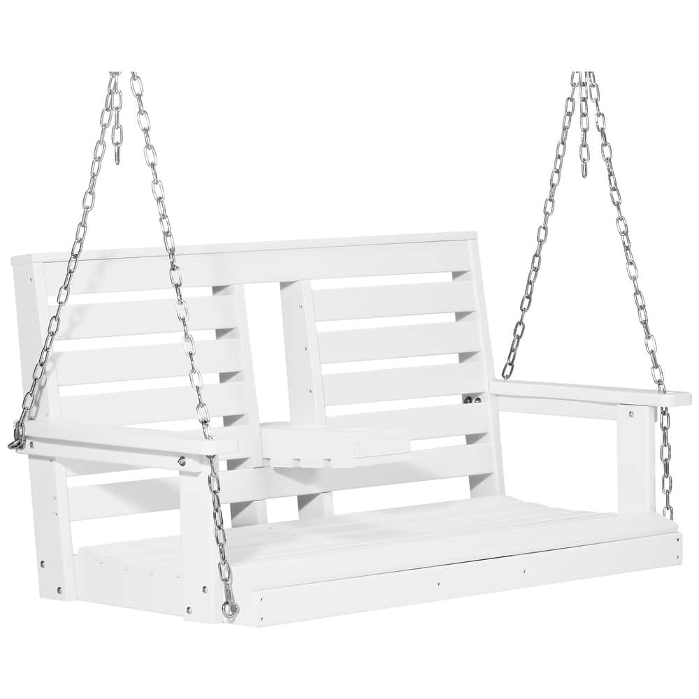 Nashville Poly 54 Inch Porch Swing with Folding Cup Holder