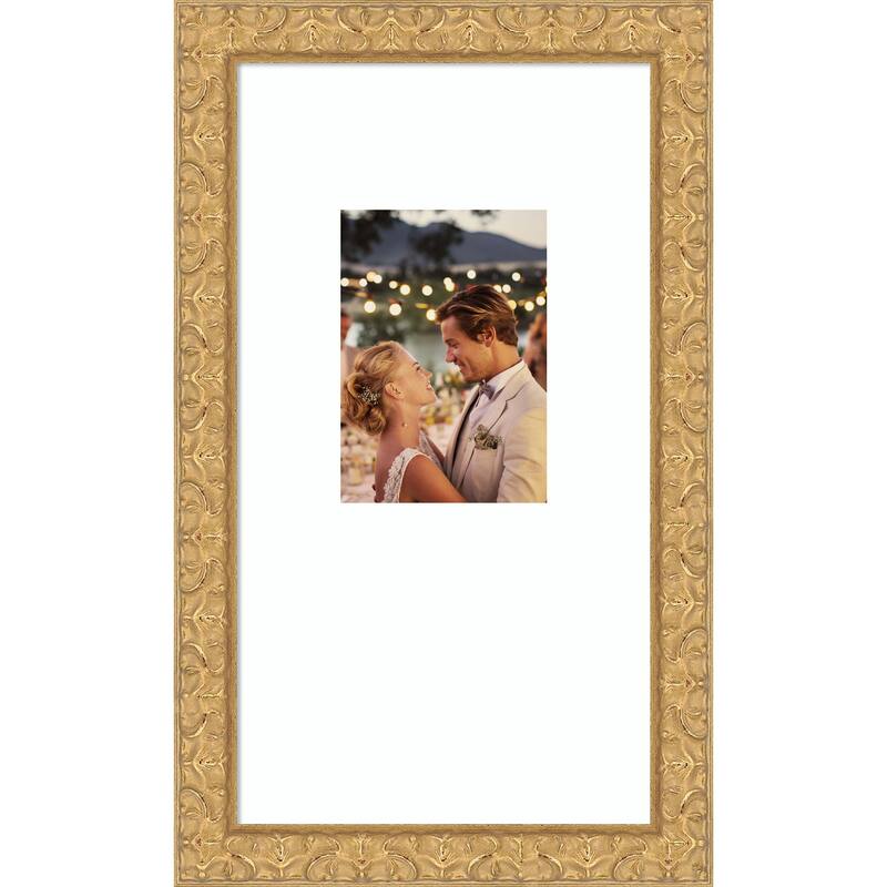 Lila Picture Frame, Photo Frame - 10x18 Matted White 5x7 - Lila Gold