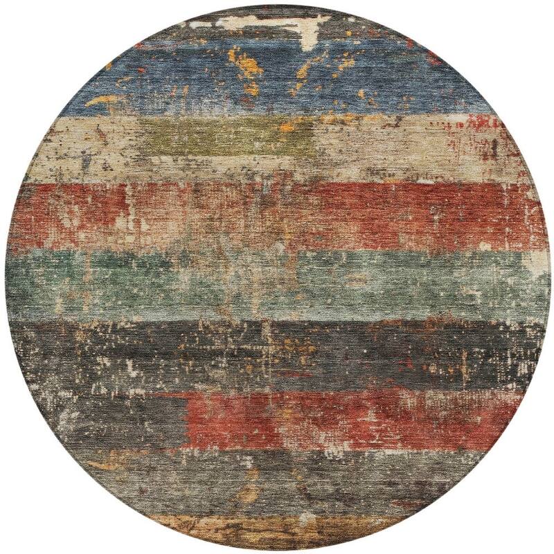 HomeRoots Striped Transitional Rectangle Outdoor Rug
