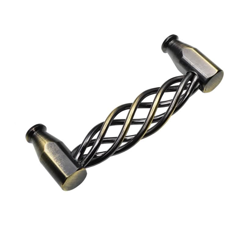 Utopia Alley Aire Pull Handle - Decorative Antique Brass Cabinet Drop Pull Handles, 3.8" Center to Center