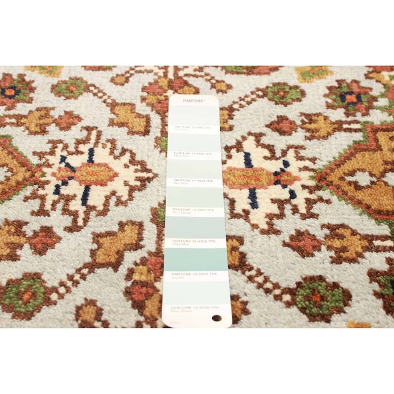 ECARPETGALLERY Hand-knotted Serapi Heritage Light Blue Wool Rug - 2'3 x 9'10