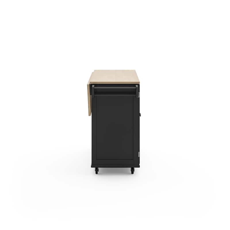 Homestyles Mobile Kitchen Island Cart with Wood Top and Dropleaf Breakfast Bar