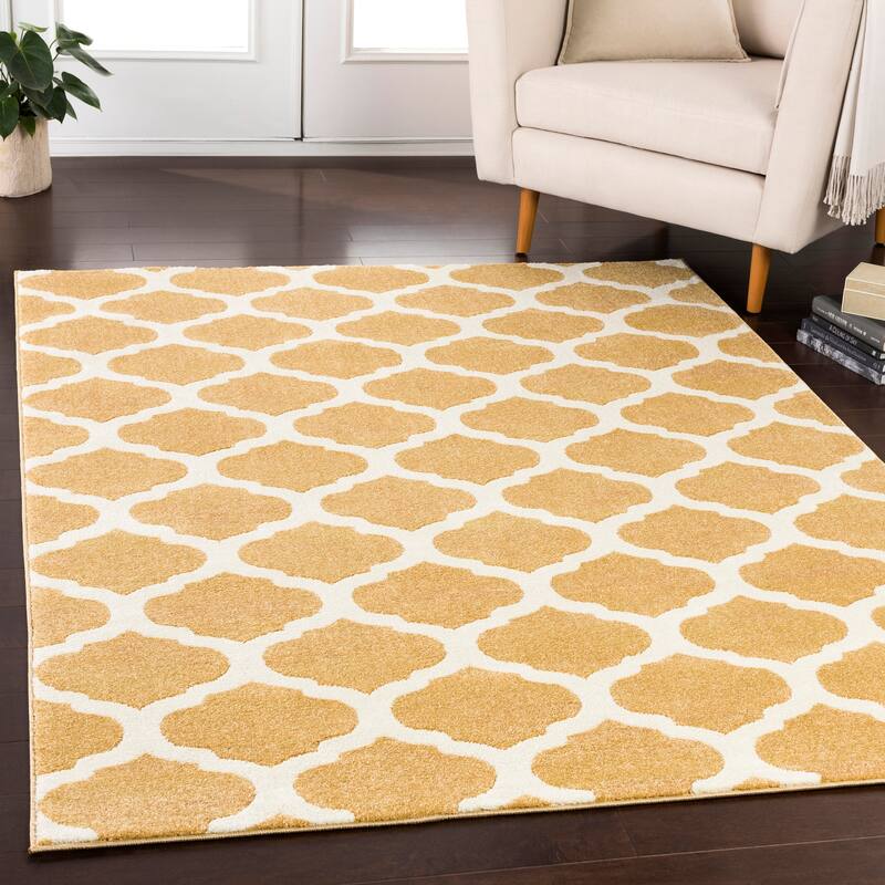 Damietta Modern Geometric Area Rug - 3'3" x 5' - Yellow