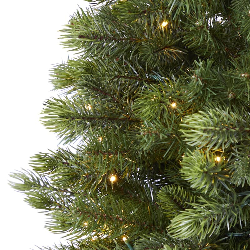 6.5ft. Slim Spruce Artificial Christmas Tree with 450 Warm White Micro LED Lights - Sleek Remote-Controlled X-Mas Tree