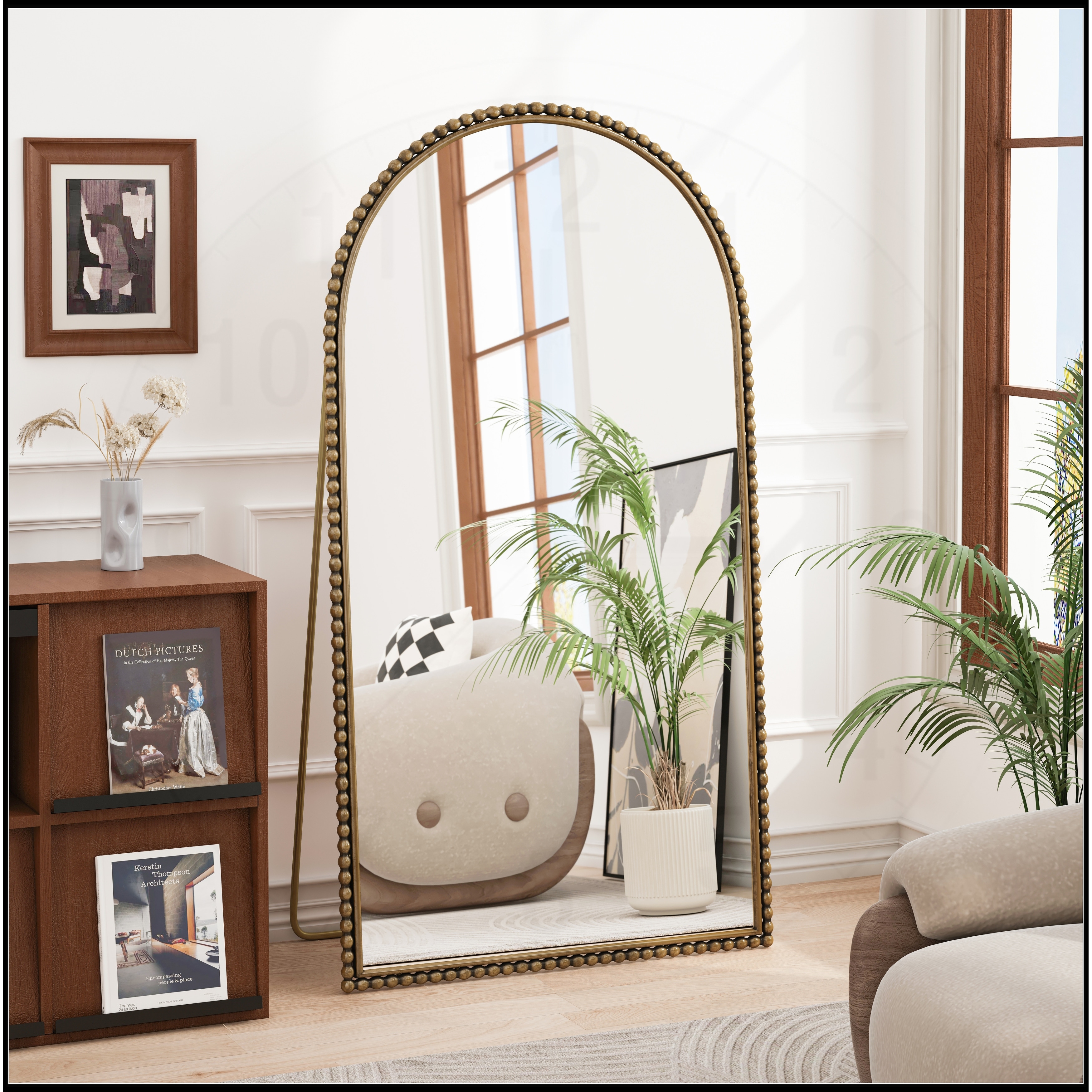 Iron Arch Retro Full Length Mirror With Supporting Feet