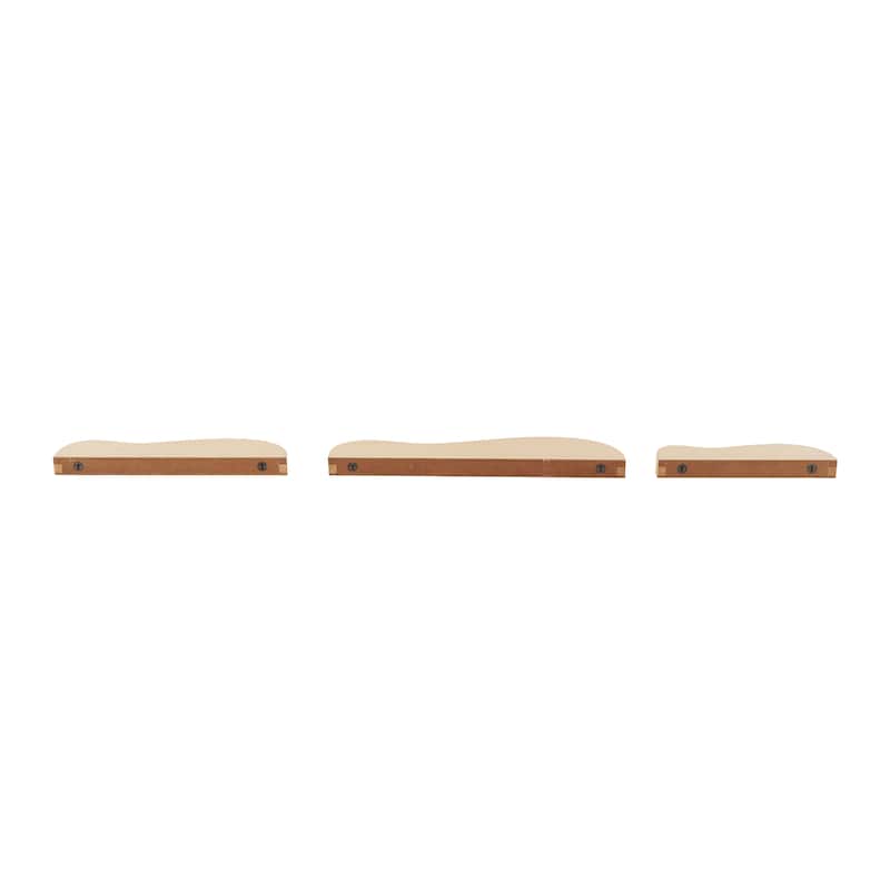Wood Handmade Wall Shelf with Various Sizes - Set of 3 Black or Brown - Roche River Decor