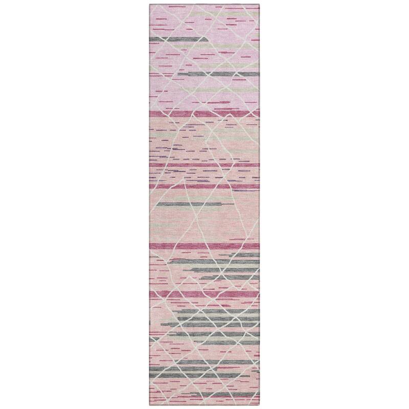 Machine Washable Indoor/ Outdoor Modern Global Chantille Rug