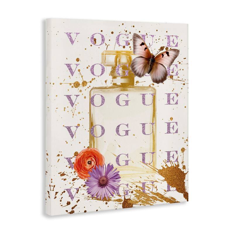 Stupell Butterfly & Floral Perfume Canvas Wall Art Design By Susan Arnot