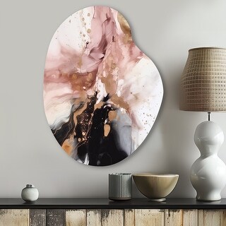 Designart - Pink Gold Marble Texture I - Abstract Marble Metal Wall Art ...