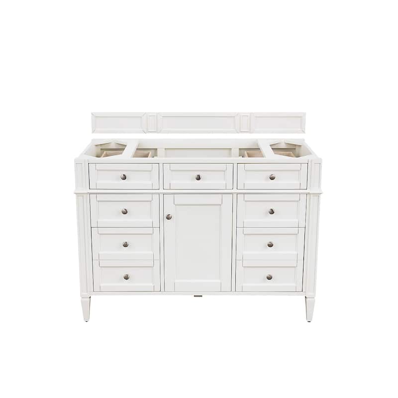 James Martin Vanities Brittany 48" Single Vanity, Bright White - Bright White Cabinet Base Only
