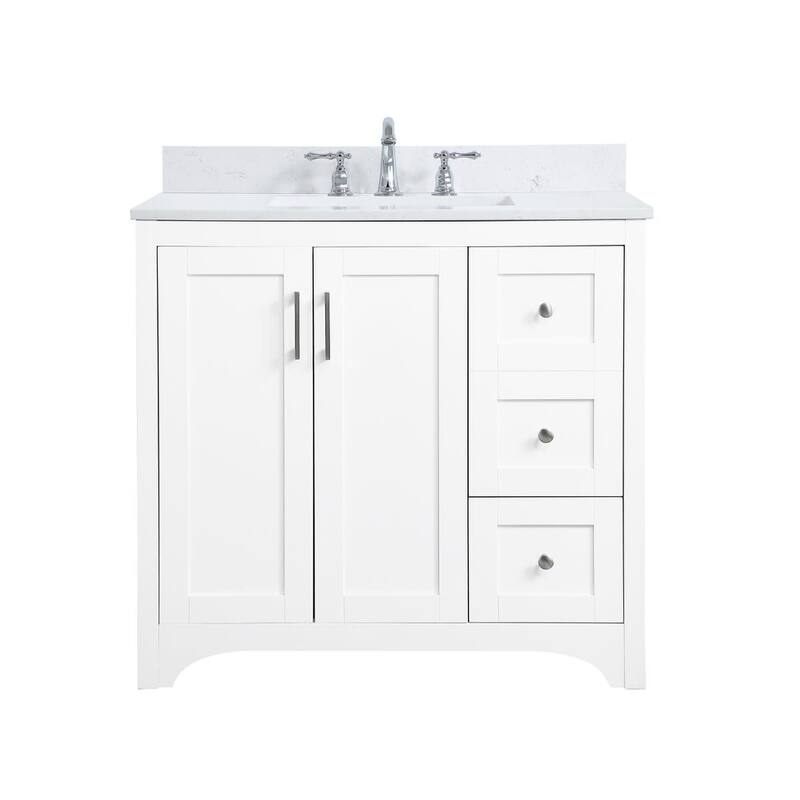 Elegant Lighting VF17036-BS Moore 36" Free Standing Single Basin - White - Colored