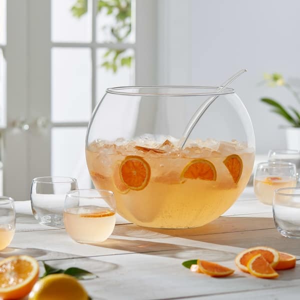 Ensemble Punch Leonardo 6 Pièces - Bol 6L + 2 Gobelets + Louche + 2 Pics à Fruits