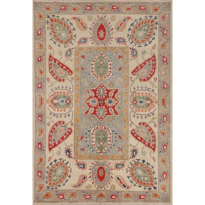 Traditional Kazak Oriental Area Rug Hand-Knotted Bedroom Wool Carpet - 5'9" x 7'11"
