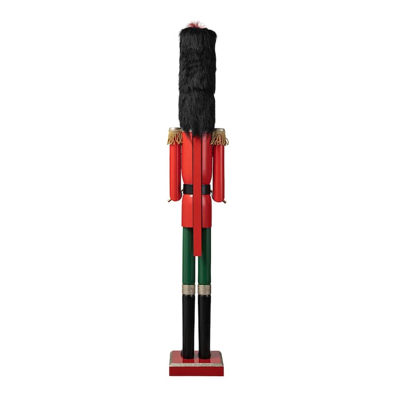 Glitzhome Wooden Christmas African King Soldier Nutcracker