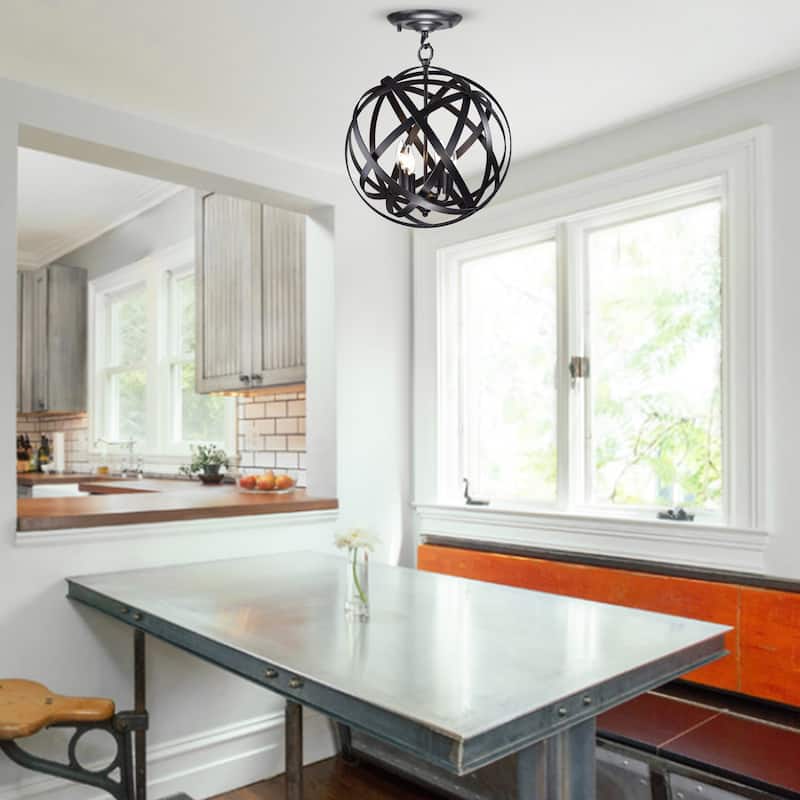 Ethel Iron 4-Light Semi-flush Mount