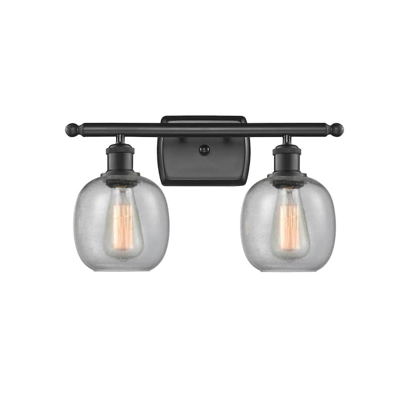 Innovations Lighting Belfast 2 Light 16" Wide Bathroom Vanity Light - Matte Black / Seedy