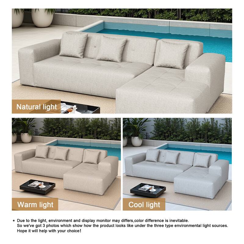 Outdoor Upholstered Chaise Modular Sectional Sofa Set