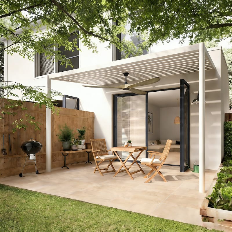 Sofucor 52/60/72 Inch Large Solid Wood Ceiling Fan without Light,With Wall Switch and Remote,for Patio,Living Room,Bedroom,Porch