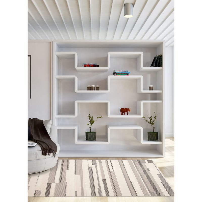 ECARPETGALLERY Hand Tufted Timeless Cream Wool Rug - 5'2 x 8'1