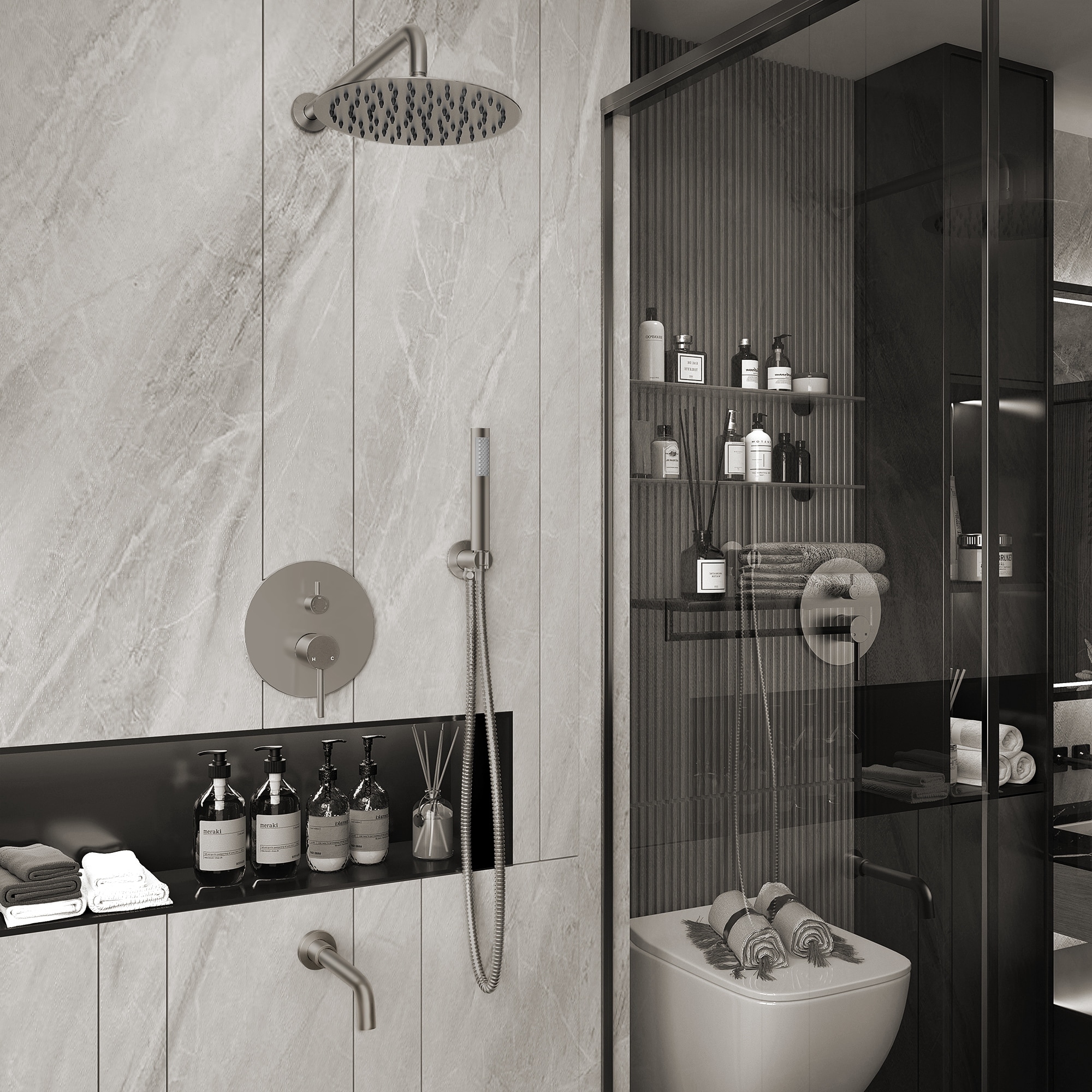 10-Inch Three-function Wall-mounted Round Shower