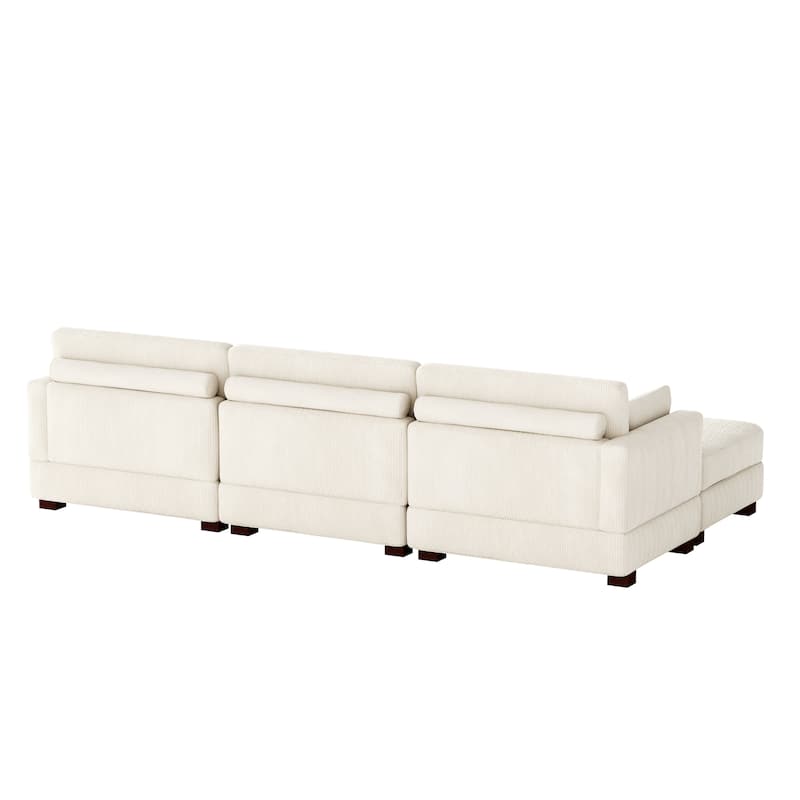 Modern U-shaped Modular Corduroy Sectional Sofa