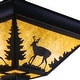 preview thumbnail 9 of 9, Bryce 14-in W Bronze Rustic Deer Flush Mount Ceiling Light Fixture - 14-in W x 5.75-in H x 14-in D
