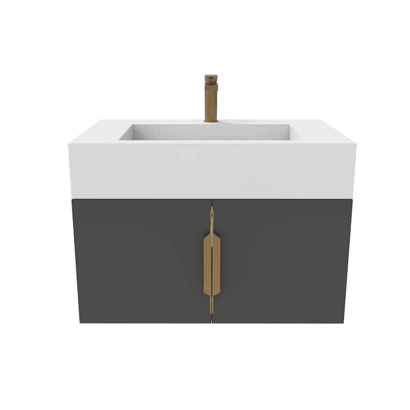 Nile 30-Inch Wall Mounted Bathroom Vanity Set w/ White Top