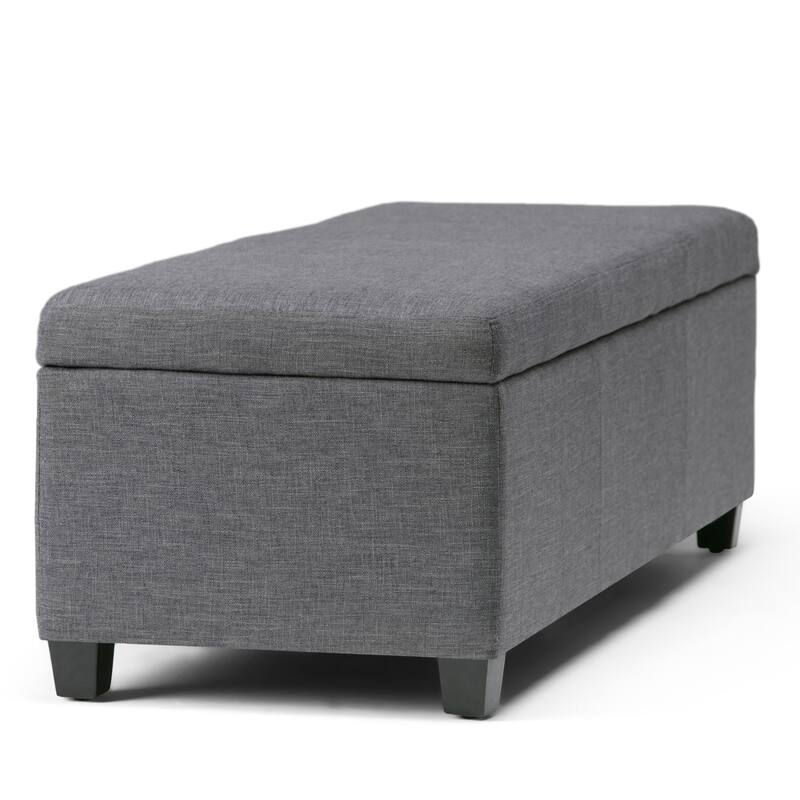 Modern Storage Ottoman Bench for Living Room - Dark Gray