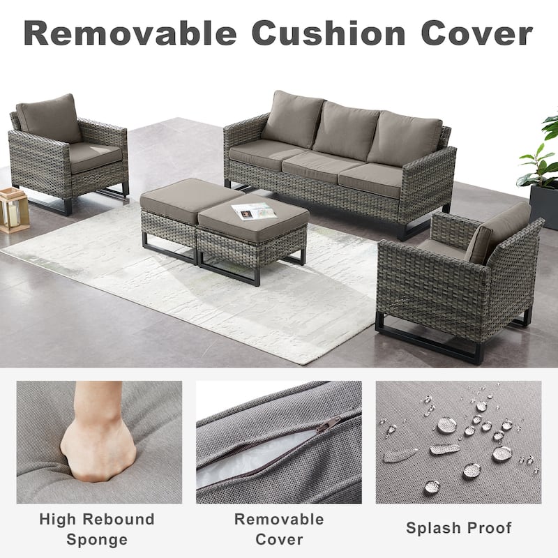 6 Piece 3-Seat Sofa Chair Table Set