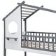 preview thumbnail 23 of 21, Twin Over Twin Wood Bunk Bed with Roof, Window, Ladder