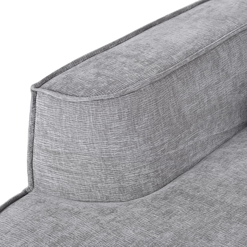 109.2" Chenille L-Shaped Sectional Sofa with Throw Pillows