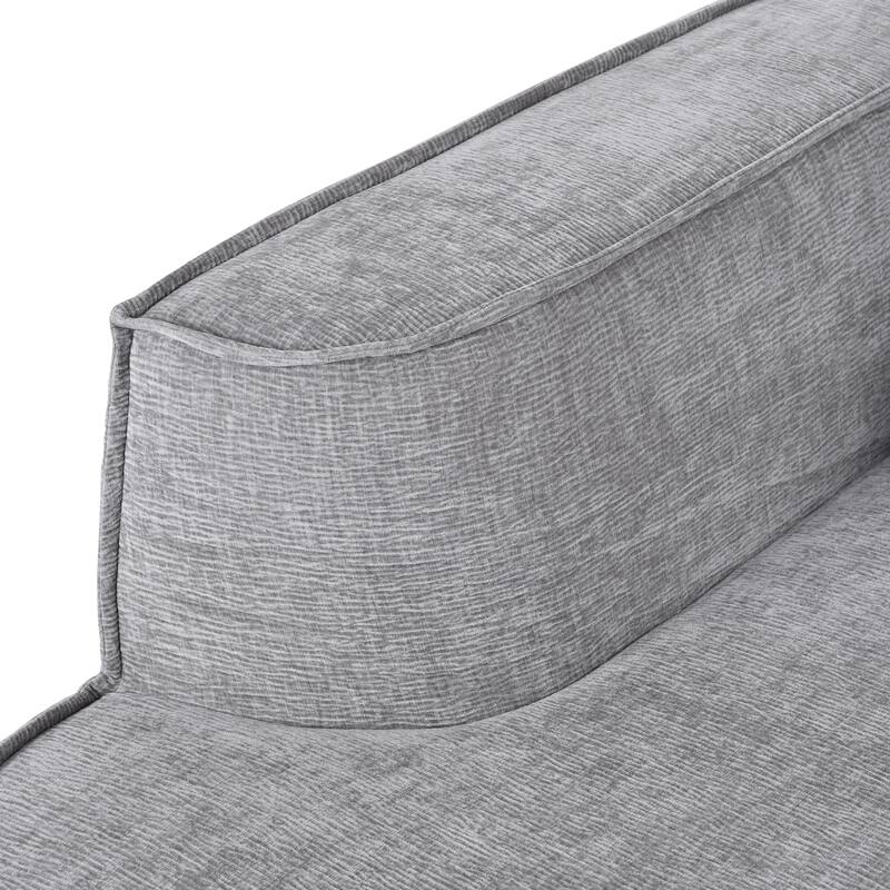 Modular L-Shape Sectional Sofa with Chaise, High Density Sponge Sectional Sofa, Chenille Fabric Sofa with 2 Throw Pillows