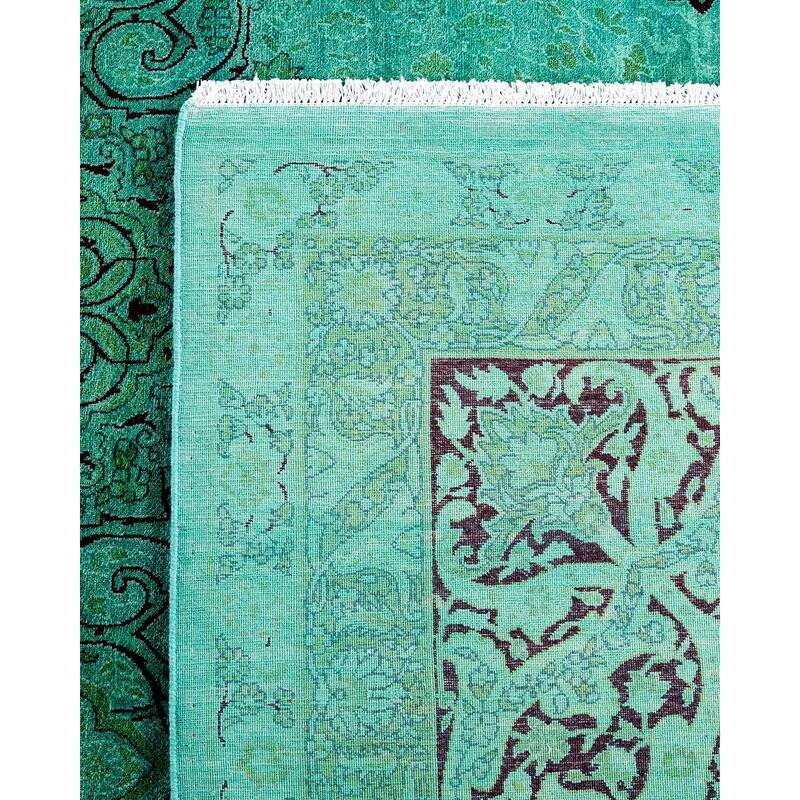 Overdyed, One-of-a-Kind Hand-Knotted Area Rug - Blue - 8' 2" x 16' 9"