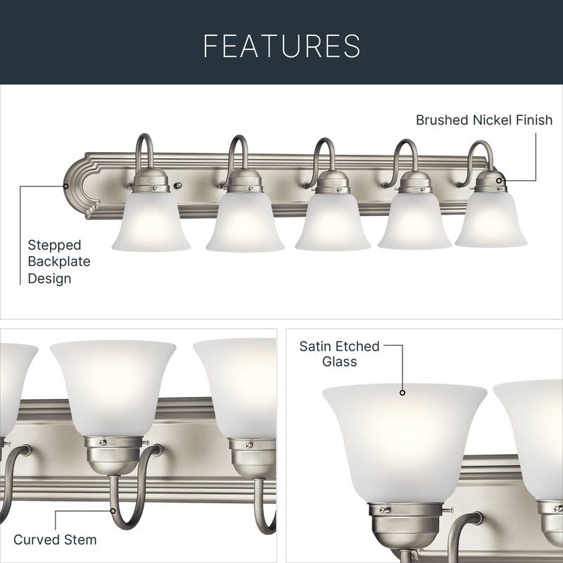Kichler Lighting Traditional 4-light Brushed Nickel Bath/Vanity Light